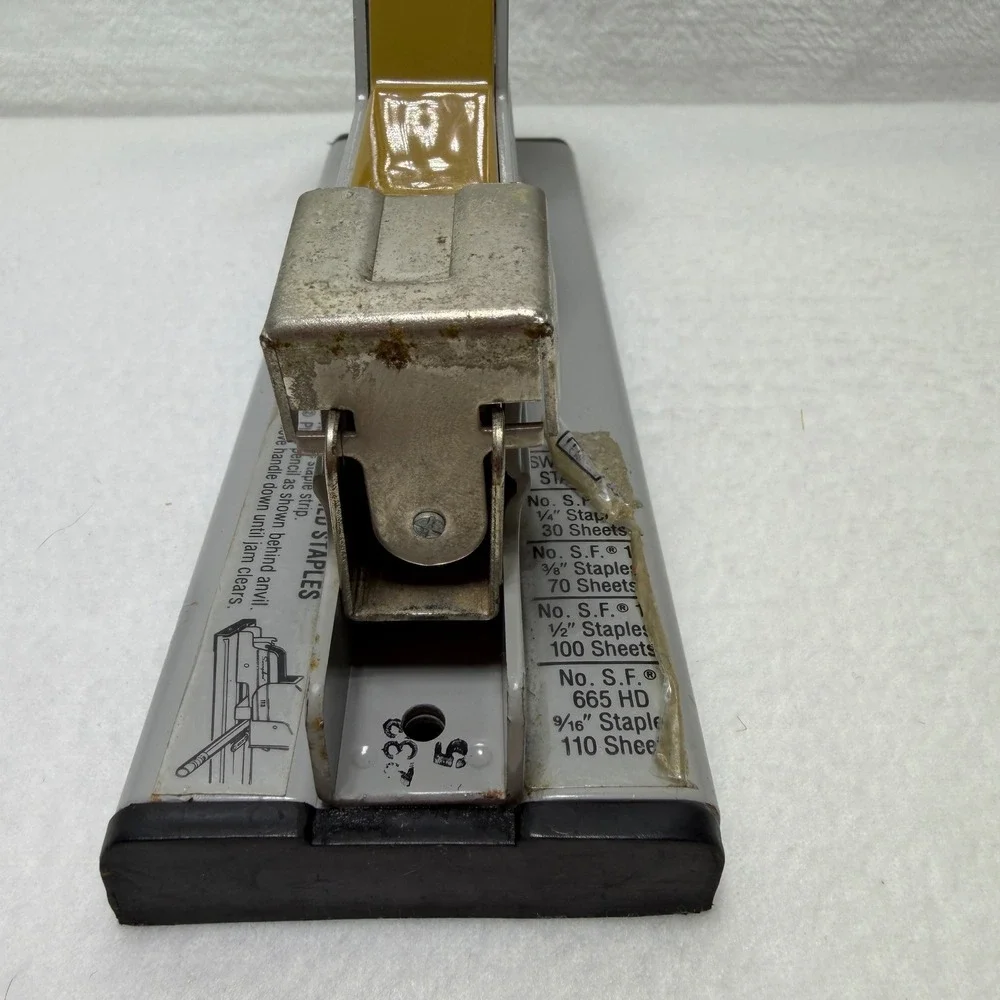Vintage Swingline 113 Industrial Heavy Duty Stapler Gray Olive Green 110 Sheets